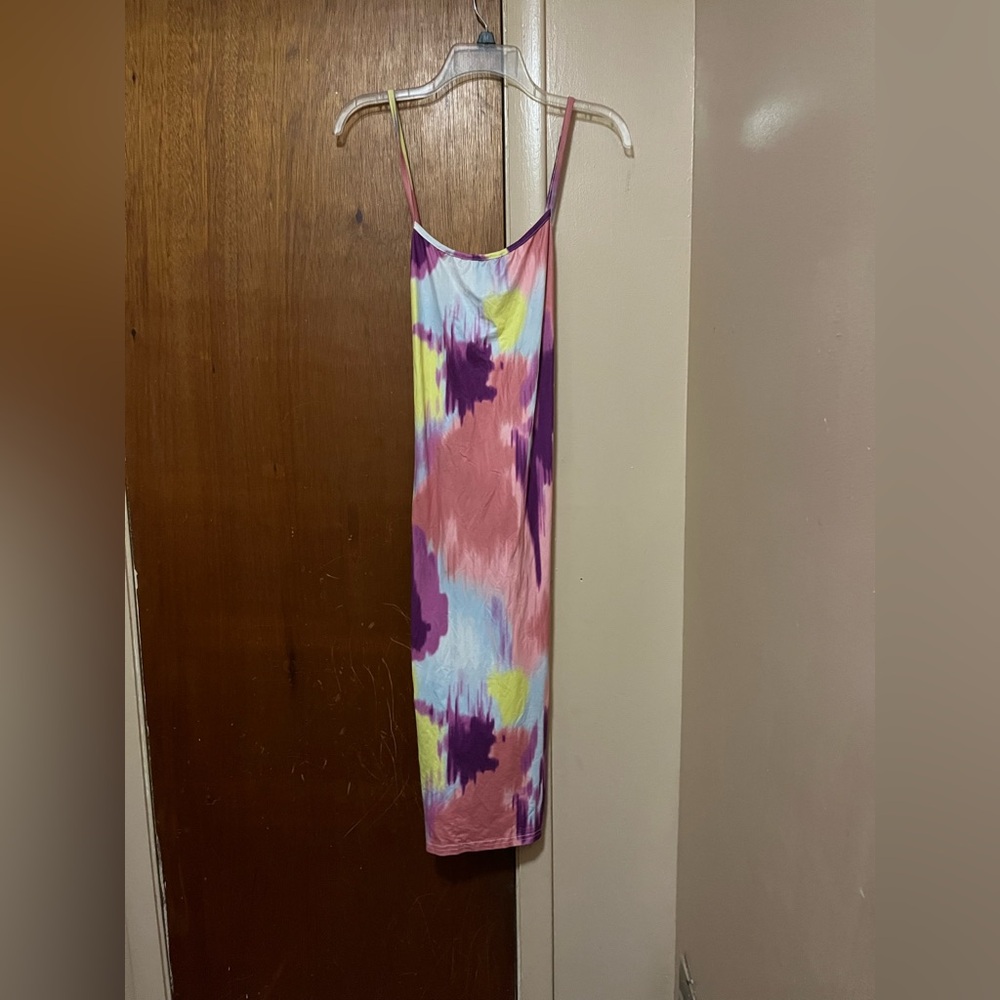 SHEIN Colorful Tie-Dye Maxi Dress